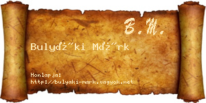 Bulyáki Márk névjegykártya