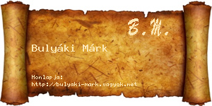 Bulyáki Márk névjegykártya